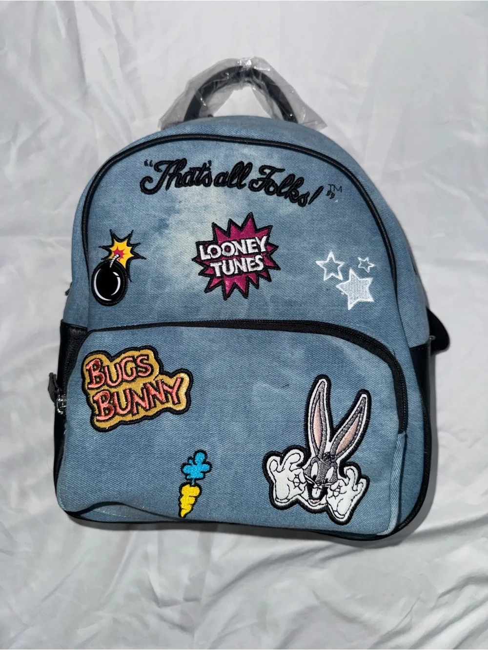 Warner Bros. Bugs Bunny Light Blue Patch Mini Backpack